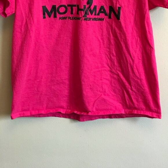 Gildan XL pink Mothman short sleeve t-shirt WV vintage casual folklore - Picture 3 of 7